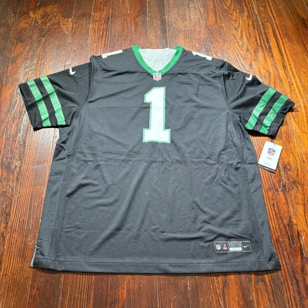 Ahmad Sauce Gardner #1 New York Jets Nike On Field Legacy Jersey Black Size 2XL